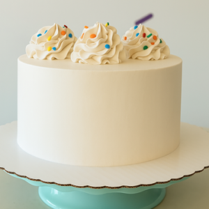 White cake with colorful sprinkles